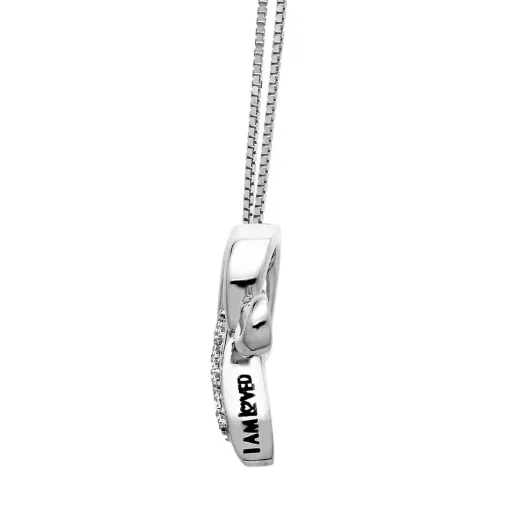 Diamond T Initial Pendant In Sterling Silver & 14K Rose Gold