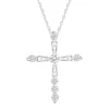 Diamond Tapered Cross In 10K White Gold (1/5 Ct. Tw.)