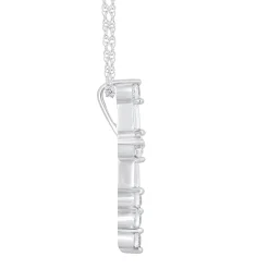 Diamond Tapered Cross In 10K White Gold (1/5 Ct. Tw.)