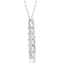 Diamond Teardrop Pendant In 10K White Gold (1 Ct. Tw.)