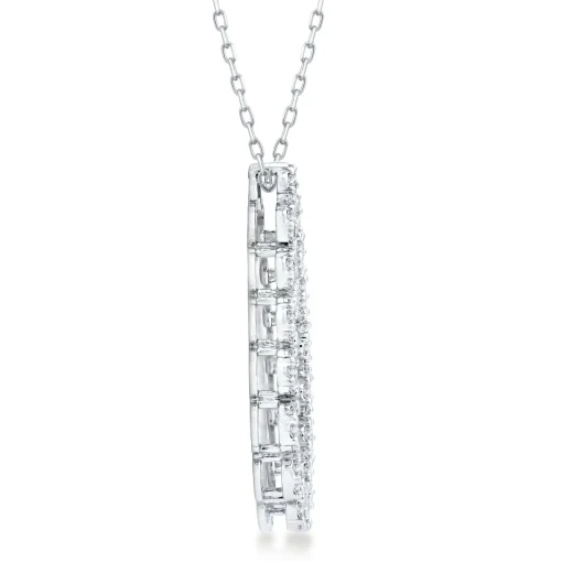 Diamond Teardrop Pendant In 10K White Gold (1 Ct. Tw.)