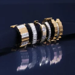 Diamond Three-Stone Starburst Huggie Hoop Earrings In Vermeil (1/7 Ct. Tw.)
