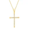 Diamond Tipped Cross Pendant In 10K Yellow Gold (1/8 Ct. Tw.)