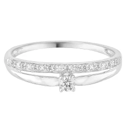 Diamond Two-Row Stack Band In 10K White Gold (1/10 Ct. Tw.)