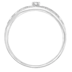 Diamond Two-Row Stack Band In 10K White Gold (1/10 Ct. Tw.)