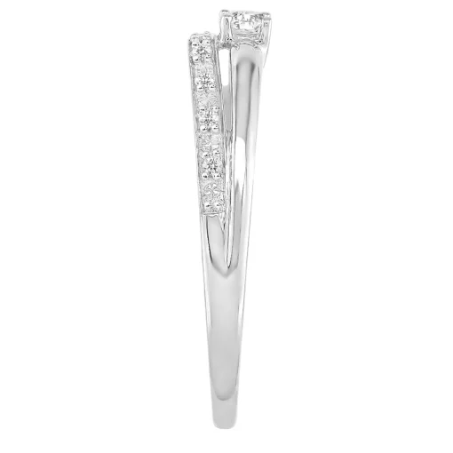 Diamond Two-Row Stack Band In 10K White Gold (1/10 Ct. Tw.)