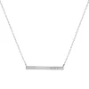 Diamond Two-Stone Bar Necklace In Sterling Silver