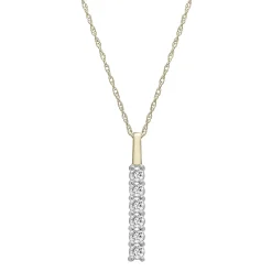 Diamond Vertical Bar Pendant In 10K Yellow Gold (1/4 Ct. Tw.)