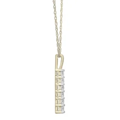 Diamond Vertical Bar Pendant In 10K Yellow Gold (1/4 Ct. Tw.)