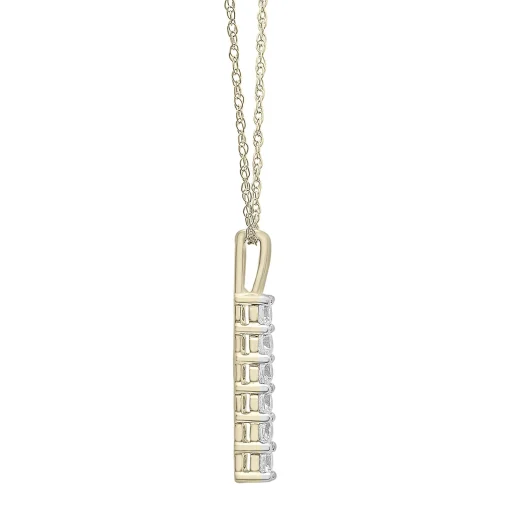 Diamond Vertical Bar Pendant In 10K Yellow Gold (1/4 Ct. Tw.)