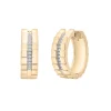 Diamond Vertical-Row Ribbed Hoop Earrings In Vermeil, 17Mm (1/10 Ct. Tw.)