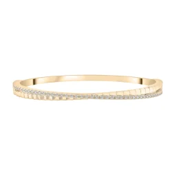Diamond 'X' Bangle Bracelet In Vermeil (1/3 Ct. Tw.)