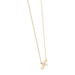 Diamond 'X' Necklace In 14K Yellow Gold (1/10 Ct. Tw.)