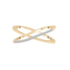 Diamond 'X' Ring In Vermeil (1/10 Ct. Tw.)