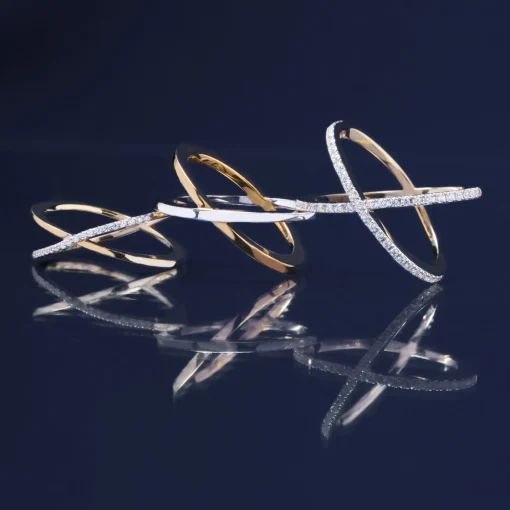 Diamond 'X' Ring In Vermeil (1/10 Ct. Tw.)