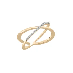 Diamond 'X' Ring In Vermeil (1/10 Ct. Tw.)