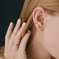 Diamond 'X' Stud Earring In 14K Yellow Gold (1/10 Ct. Tw.)