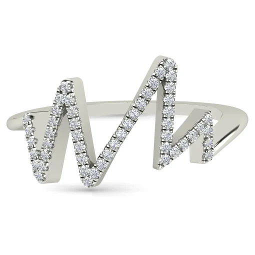 Diamond Zig-Zag Ring In 14K Gold (1/7 Ct. Tw.)