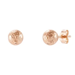 Diamond-Cut Ball Stud Earring In 14K Rose Gold, 5Mm