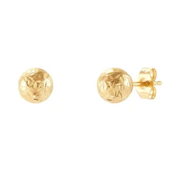Diamond-Cut Ball Stud Earring In 14K Yellow Gold, 5Mm