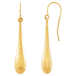 Diamond-Cut Drop Earrings In 14K Yellow Gold