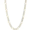 Diamond-Cut Figaro Chain With White Rhodium In 14K Yellow Gold, 22"