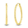 Diamond-Cut Oval Hoop Earrings In 14K Yellow Gold