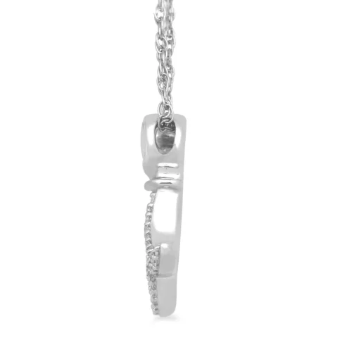 Dog Pendant With Diamond Accents In Sterling Silver