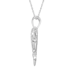 Dolphin Heart Pendant With Diamond Accents In 10K White Gold