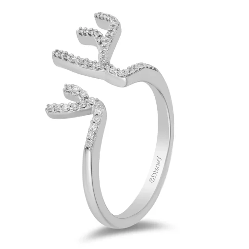 Elsa Ring With Diamond Antlers In Sterling Silver (1/5 Ct. Tw.)