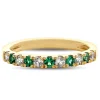 Emerald & 1/4 Ct. Tw. Diamond Band In 10K Yellow Gold