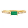 Emerald & 1/10 Ct. Tw. Diamond Ring In 10K Yellow Gold