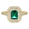 Emerald & 3/8 Ct. Tw. Diamond Ring In 10K Yellow Gold