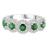 Emerald & 1/3 Ct. Tw. Diamond Ring In 14K White Gold