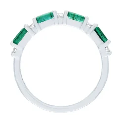 Emerald & 1/5 Ct. Tw. Diamond Ring In 10K White Gold