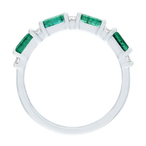 Emerald & 1/5 Ct. Tw. Diamond Ring In 10K White Gold