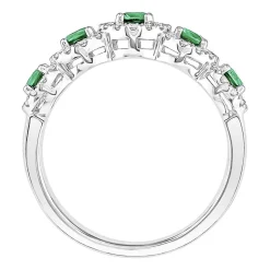 Emerald & 1/3 Ct. Tw. Diamond Ring In 14K White Gold
