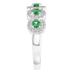 Emerald & 1/3 Ct. Tw. Diamond Ring In 14K White Gold