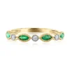 Emerald & Diamond Accent Ring In 14K Yellow Gold