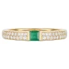 Emerald And Diamond Stacking Ring In 10K Yellow Gold (1/5 Ct. Tw.)