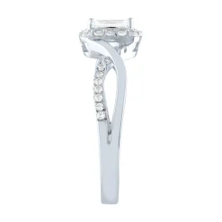 Emerald Cut Lab Created White Sapphire Promise Ring In Sterling Silver