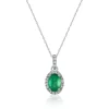 Emerald Diamond Pendant In 14K White Gold (1/10 Ct. Tw.)
