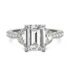 Emerald-Cut Lab Created Moissanite Engagement Ring In 14K White Gold