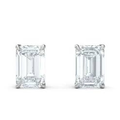 Emerald-Cut Lab Grown Diamond Stud Earrings