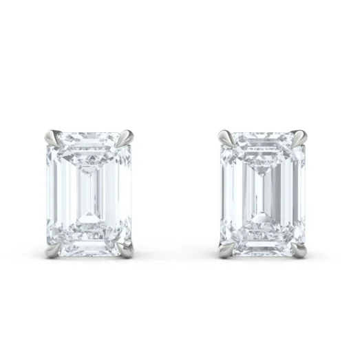 Emerald-Cut Lab Grown Diamond Stud Earrings