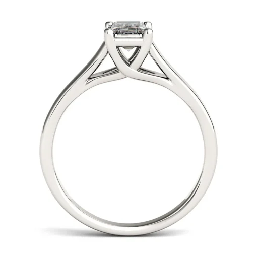 Emerald-Cut Moissanite Solitaire Ring In 14K White Gold (1 Ct.)