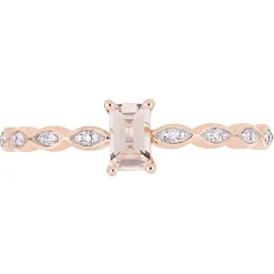 Emerald-Cut Morganite Ring In 10K Rose Gold