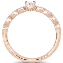 Emerald-Cut Morganite Ring In 10K Rose Gold