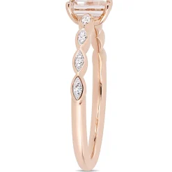 Emerald-Cut Morganite Ring In 10K Rose Gold