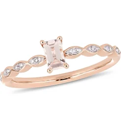 Emerald-Cut Morganite Ring In 10K Rose Gold